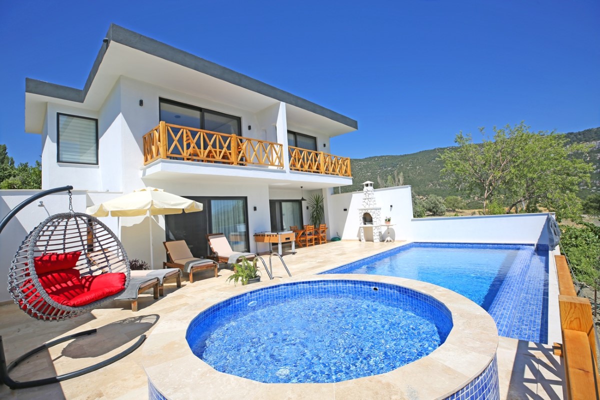 Kalkan, Bezirgan bölgesinde, 2 odalı, Özel Havuzlu Villa