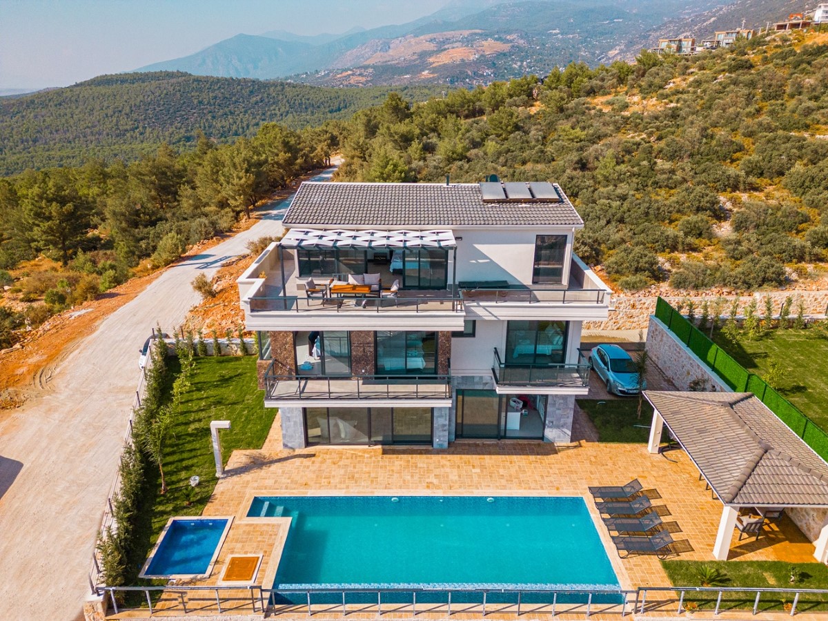 Kalkan, İncebel bölgesinde, 4 odalı, Özel Havuzlu Villa