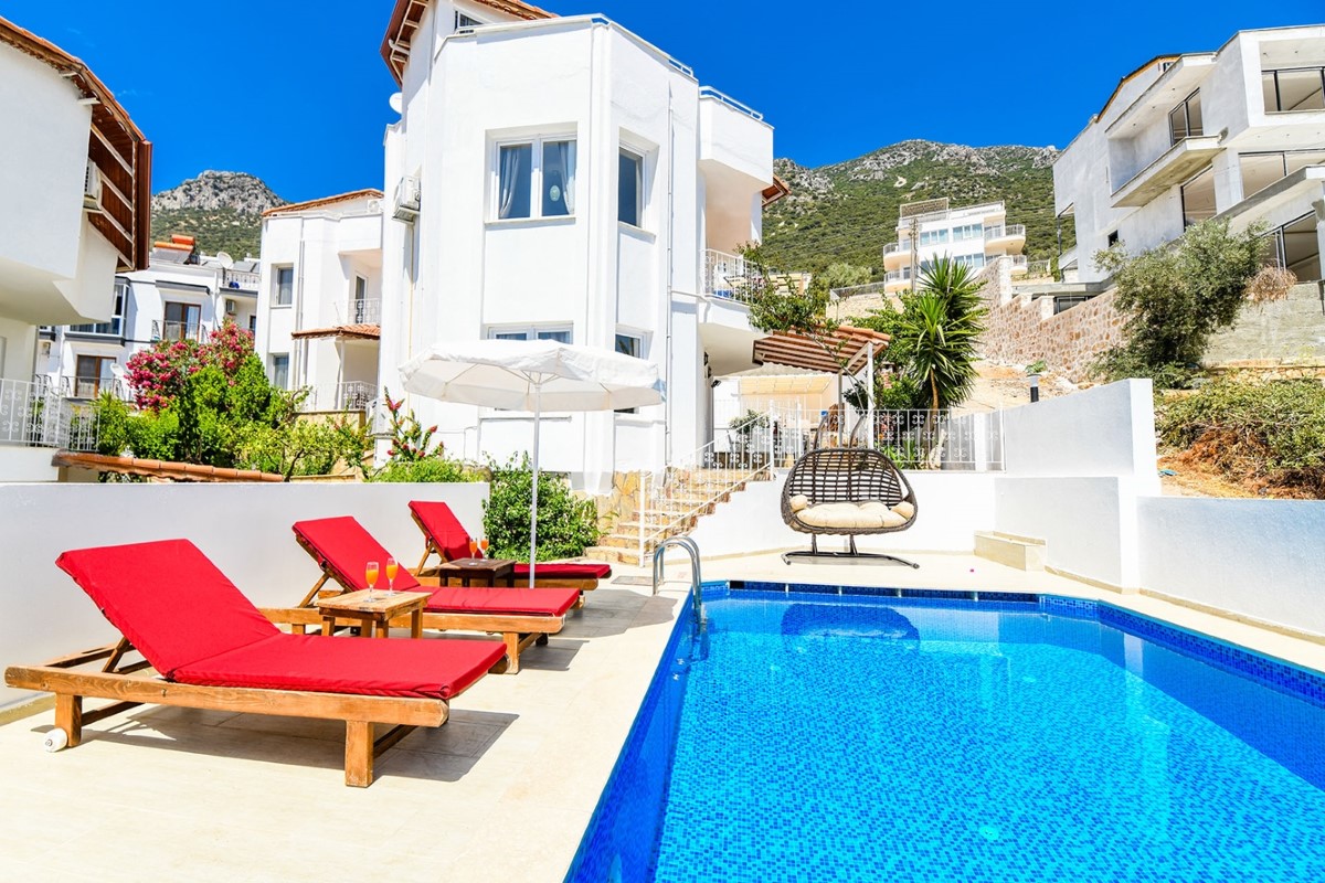 Kalkan, Kızıltaş bölgesinde, 3 odalı, Özel Havuzlu Villa