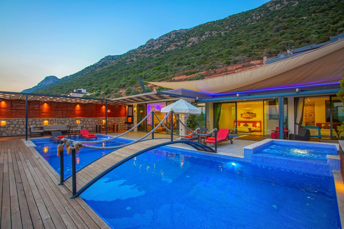 Kalkan, Kördere bölgesinde, 2 odalı, Özel Havuzlu Villa