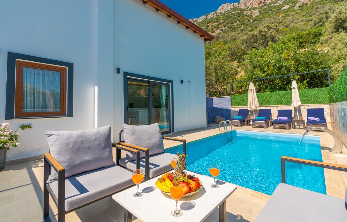 Kalkan, Kördere bölgesinde, 3 odalı, Özel Havuzlu Villa